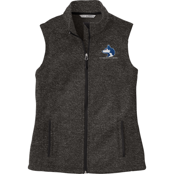 Pittsburgh Huskies Ladies Sweater Fleece Vest