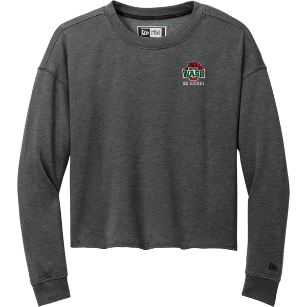 Wash U New Era Ladies Tri-Blend Fleece Crop Crew