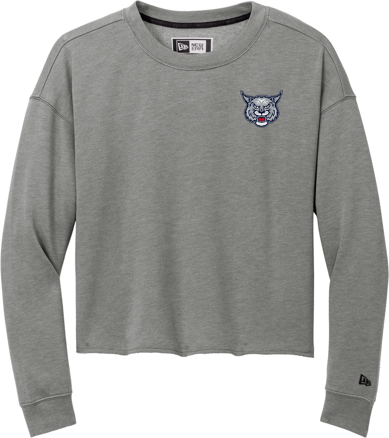 CT Bobcats New Era Ladies Tri-Blend Fleece Crop Crew