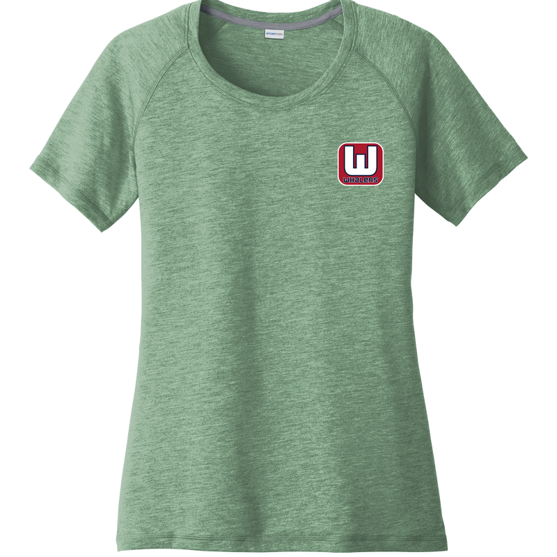 CT Whalers Tier 1 Ladies PosiCharge Tri-Blend Wicking Scoop Neck Raglan Tee