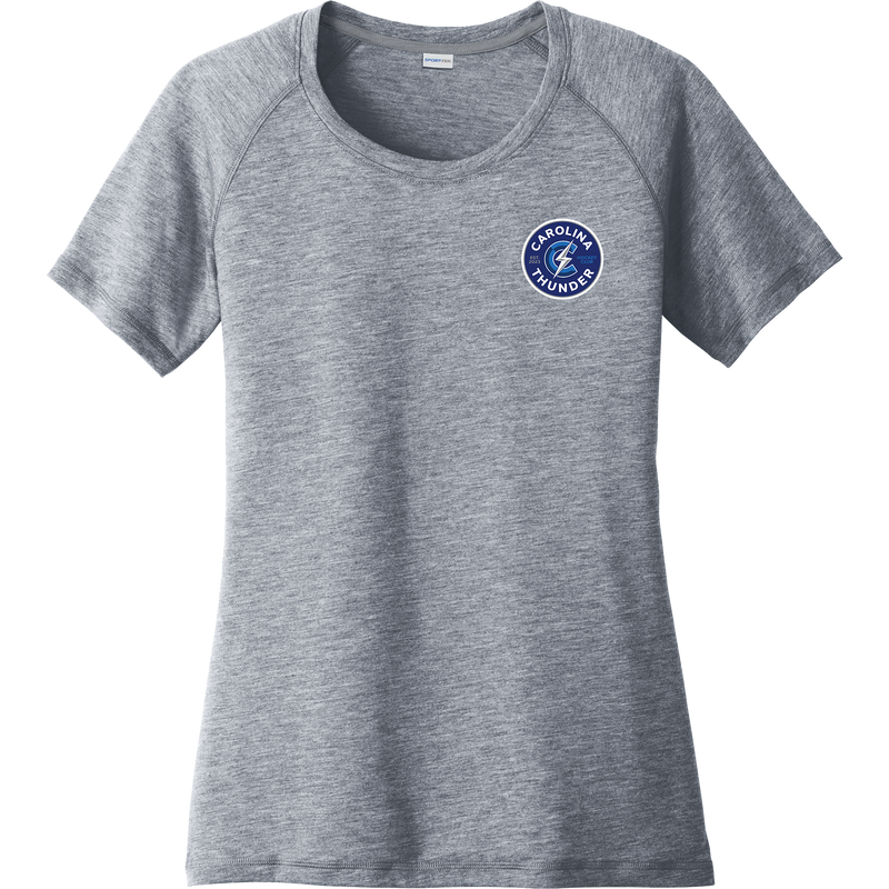 Carolina Thunder Ladies PosiCharge Tri-Blend Wicking Scoop Neck Raglan Tee