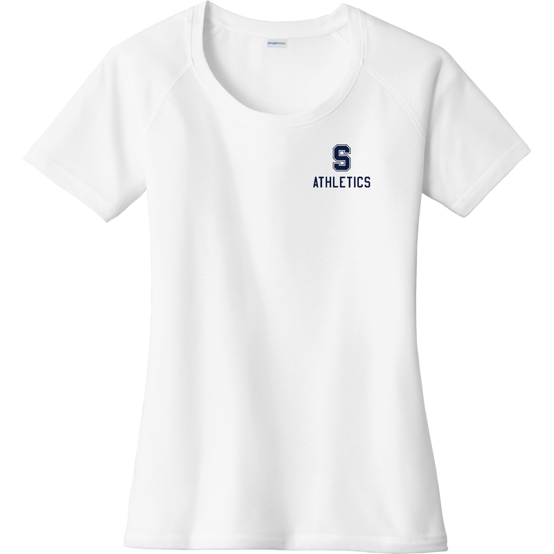 Midd South Athletics Ladies PosiCharge Tri-Blend Wicking Scoop Neck Raglan Tee