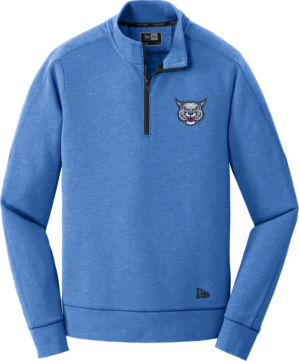 CT Bobcats New Era Tri-Blend Fleece 1/4-Zip Pullover