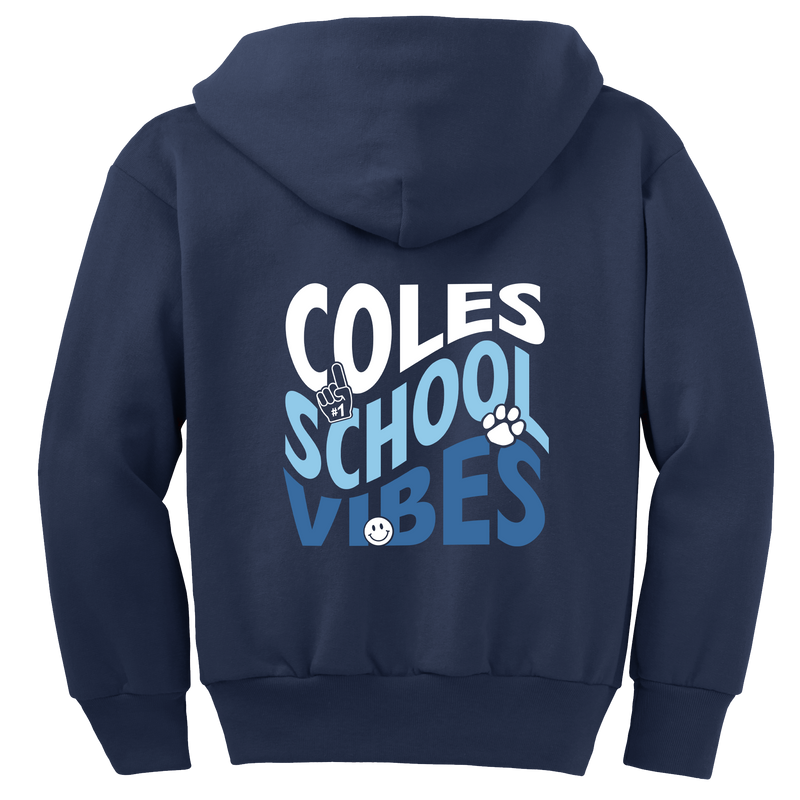 Coles Elementary Youth "Coles Vibes" Full-Zip Hooded Sweatshirt