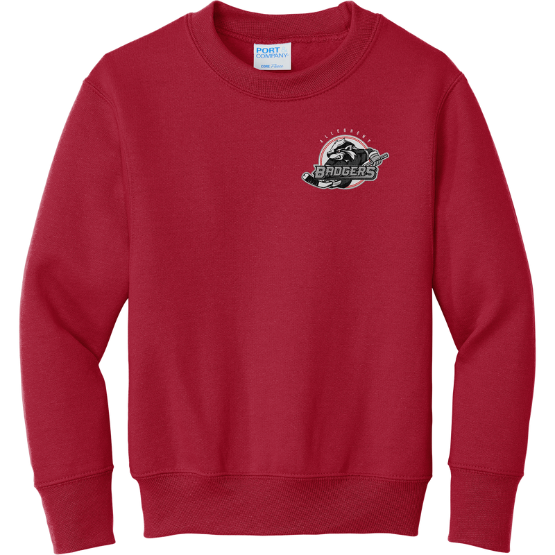 Allegheny Badgers Youth Core Fleece Crewneck Sweatshirt