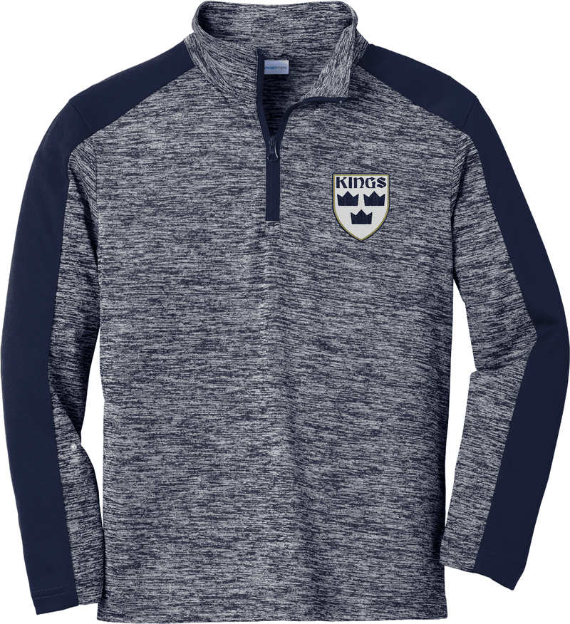 North Jersey Kings Youth PosiCharge  Electric Heather Colorblock 1/4-Zip Pullover